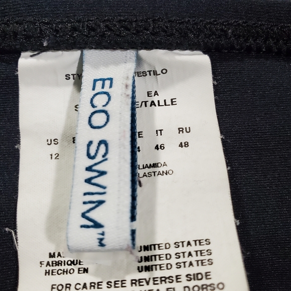 SOLD ECO SWIM Swimsuit Bikini Bottom Sz 12 black - Picture 7 of 8